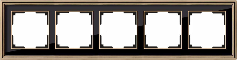 Рамка Werkel Palacio на 5 постов золото/черный WL17-Frame-05 4690389103780 в #REGION_NAME_DECLINE_PP#
