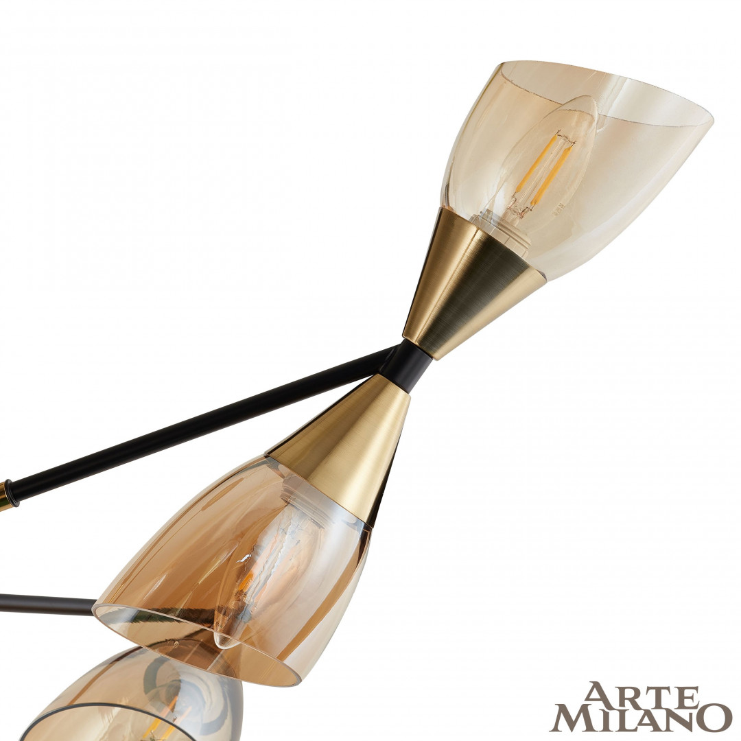 Люстра на штанге Arte Milano Neapolis 276708/6 BK/GD в #REGION_NAME_DECLINE_PP#