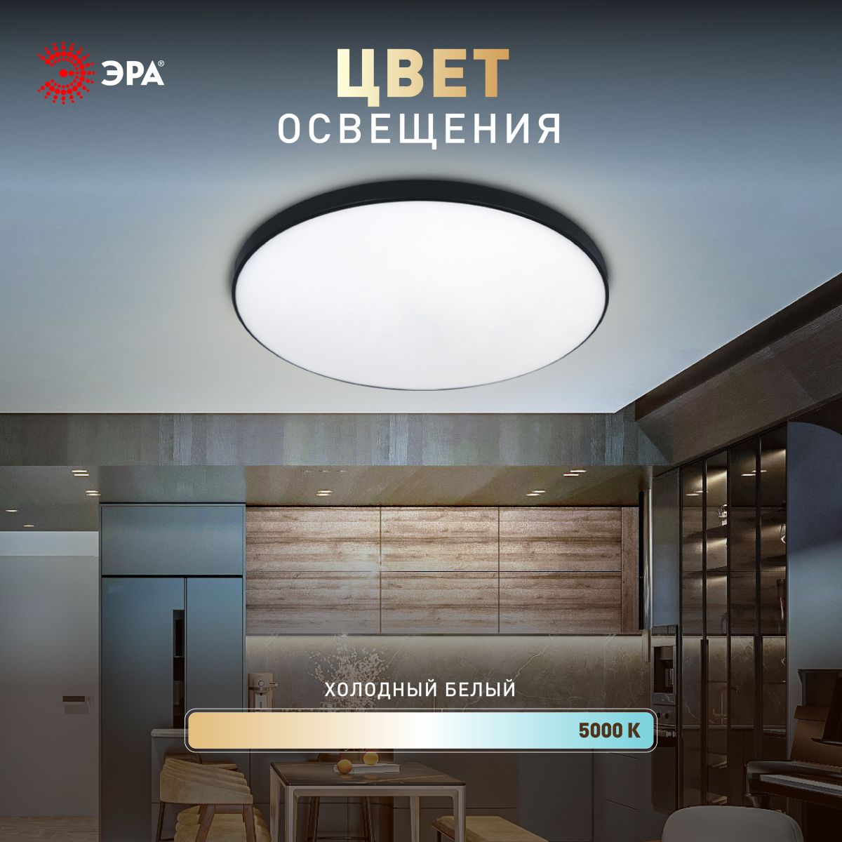 Потолочный светильник Эра Классик без ДУ SPB-6 BK 24W-5K Slim Base в #REGION_NAME_DECLINE_PP#