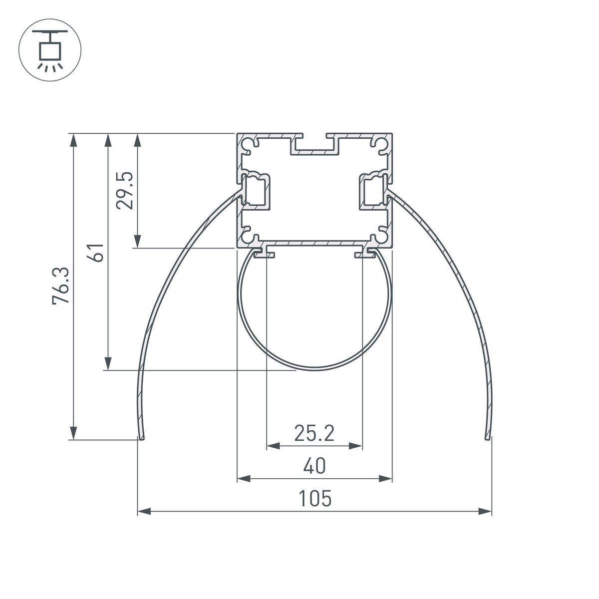 Алюминиевый профиль Arlight ARH-Power-W154-Comfort-2000 Anod 036343 в Санкт-Петербурге