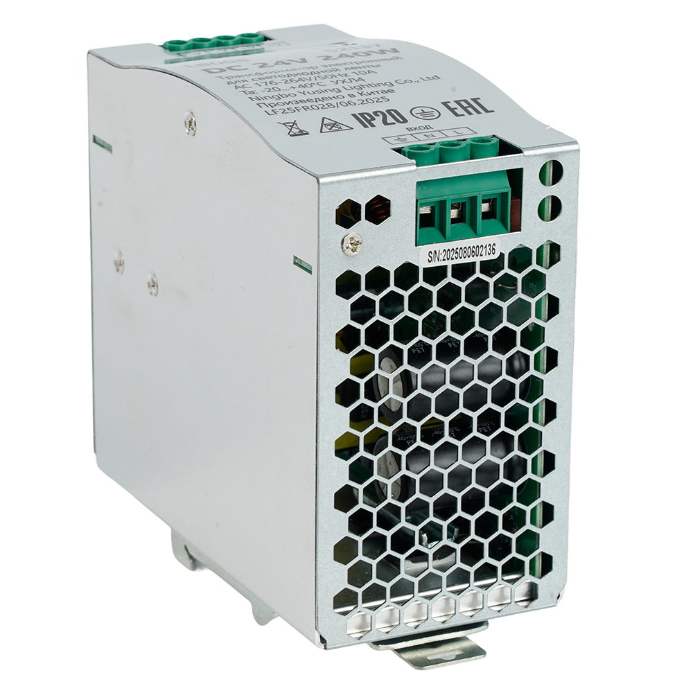 Трансформатор электронный на DIN-рейку Feron LB008 240W 24V IP20 52137 в Санкт-Петербурге