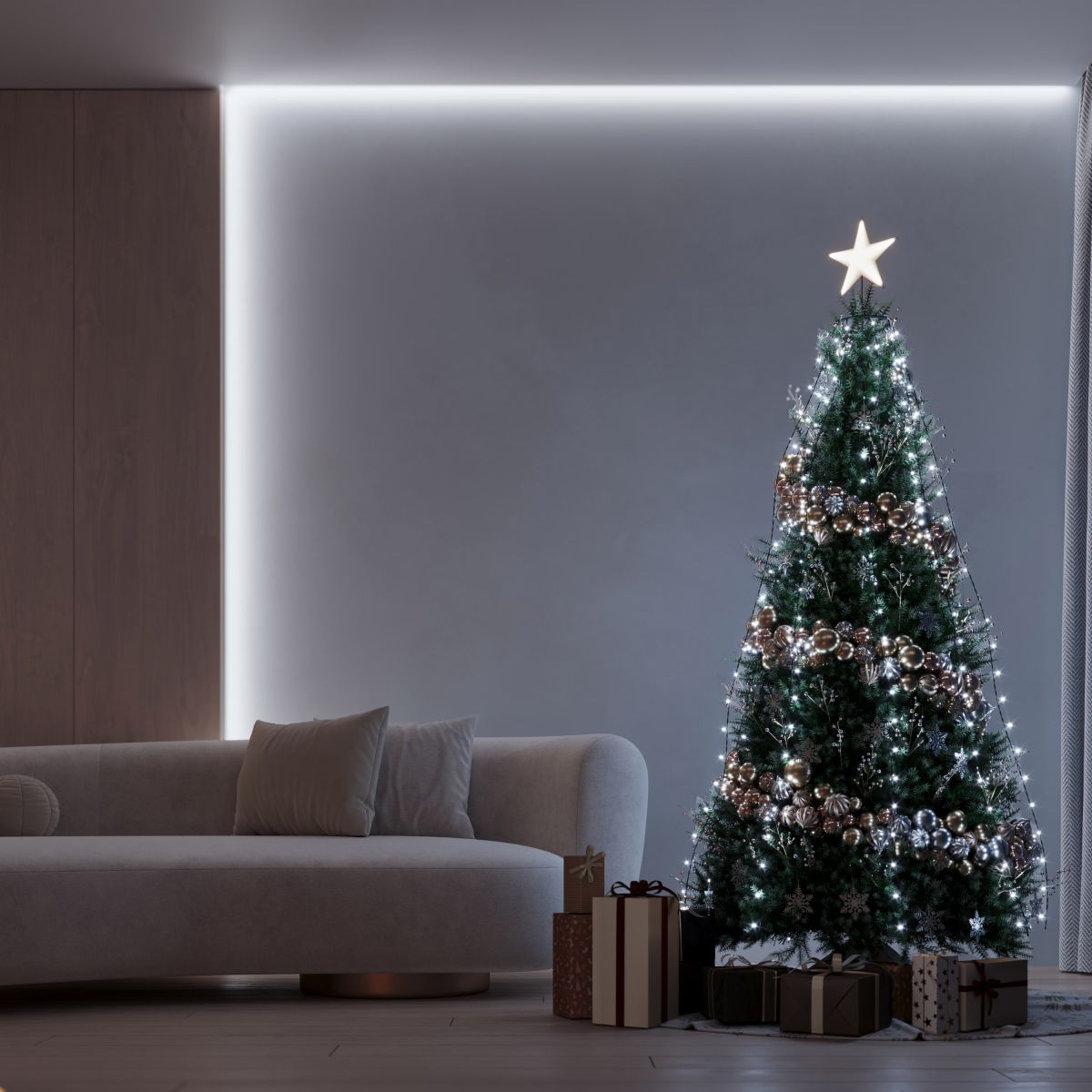 Светодиодная гирлянда Лучи Смарт Ardecoled ARD-GALA-CLASSIC-3000-BLACK-300LED White (230V, 4.7W, Tuya Wi-Fi) (IP65) 063882 в Санкт-Петербурге