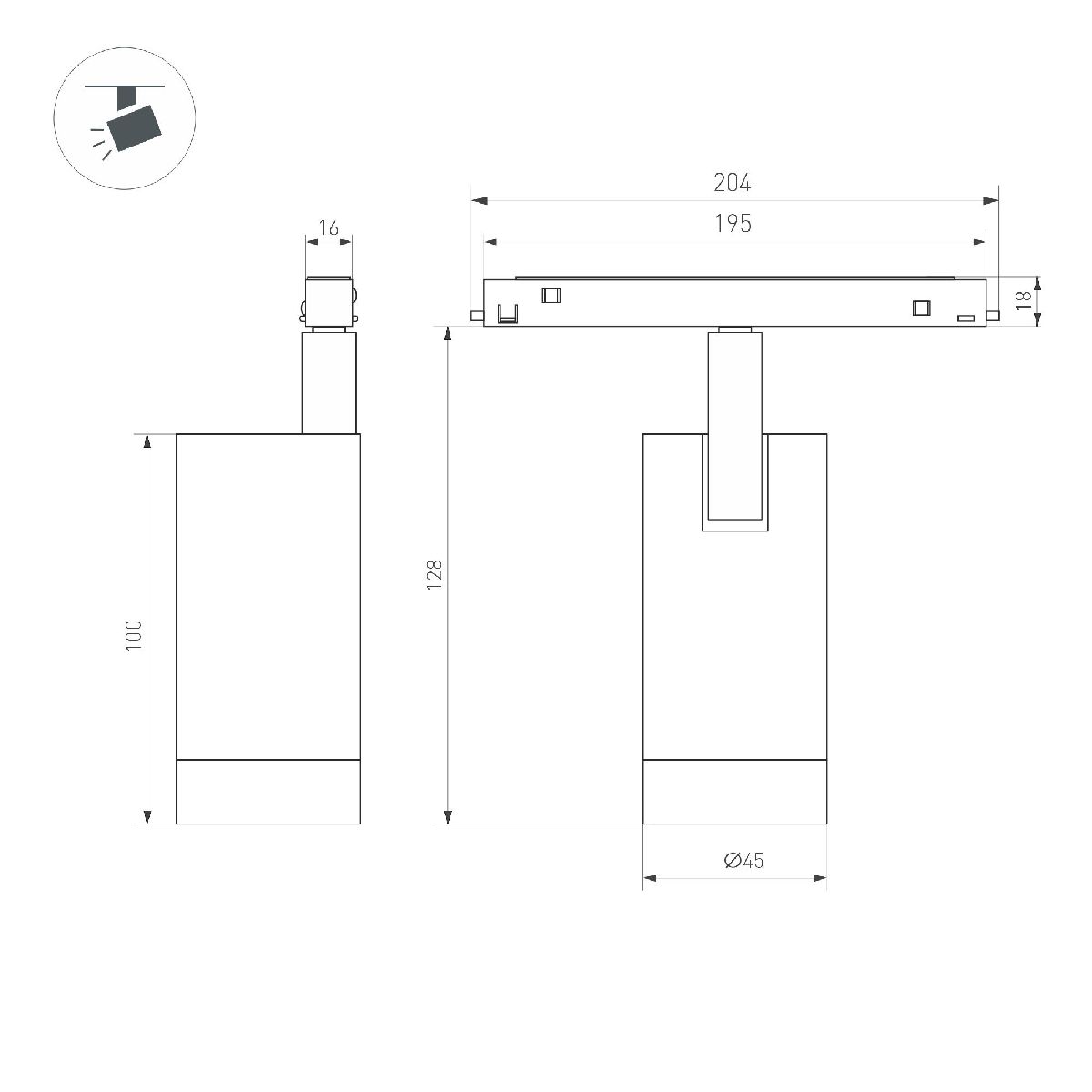 Трековый магнитный светильник Arlight MAG-ORIENT-SPOT-R45-9W Warm3000 048661 в Санкт-Петербурге