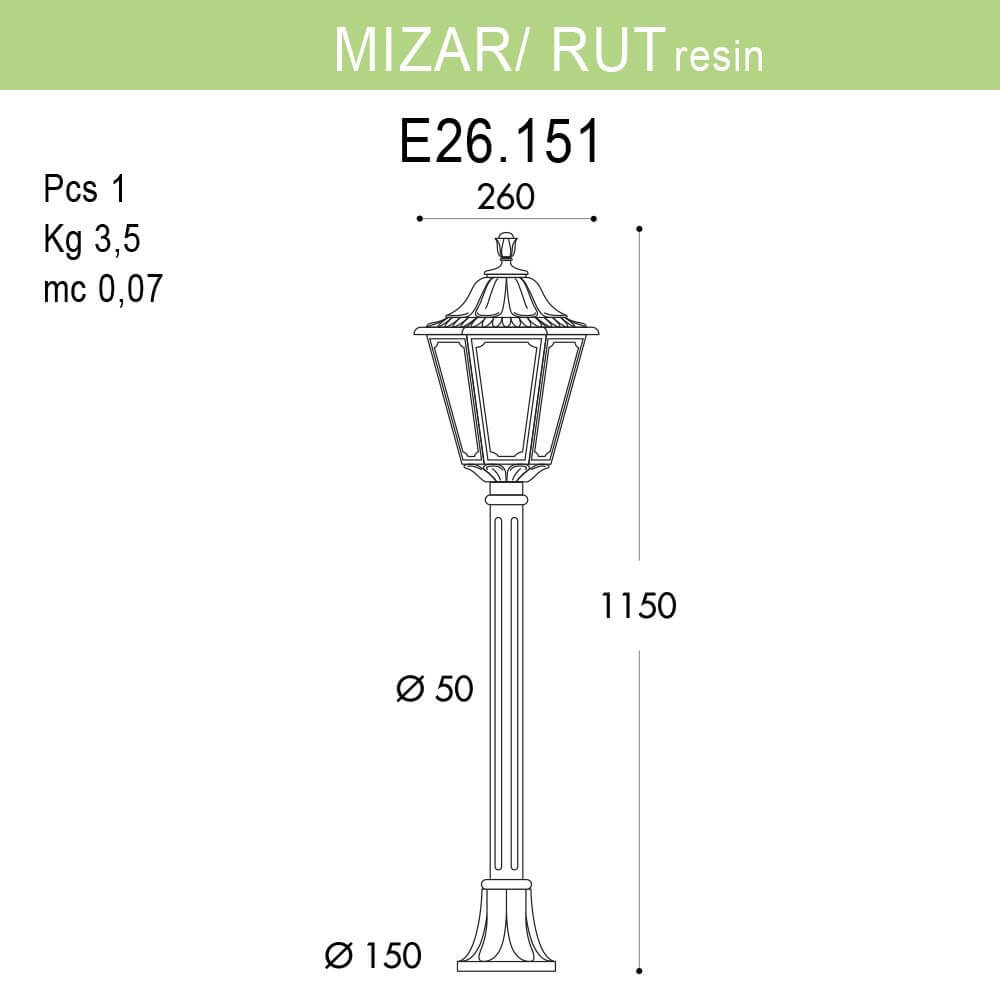 Уличный светильник Fumagalli Mizarr/Rut E26.151.000.WXF1R в Санкт-Петербурге