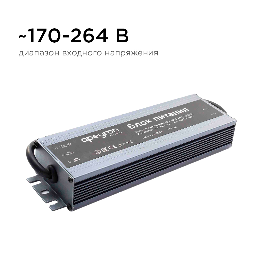 Блок питания Apeyron 12В 150 Вт IP67 12,5А 03-14 в Санкт-Петербурге