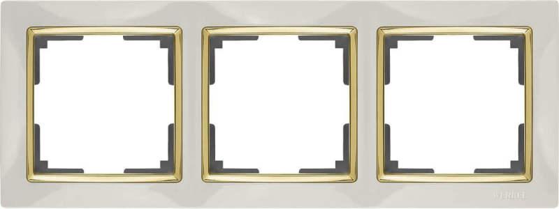 Рамка Werkel Snabb на 3 поста слоновая кость/золото WL03-Frame-03-ivory/GD 4690389083907 в Санкт-Петербурге
