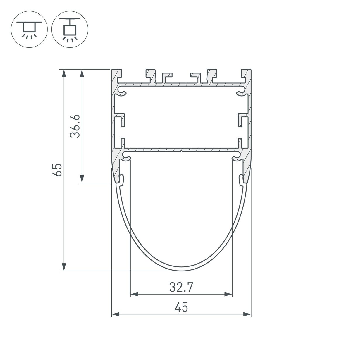 Алюминиевый профиль Arlight ARH-Line-B-3652-2000 Anod 036347 в Санкт-Петербурге