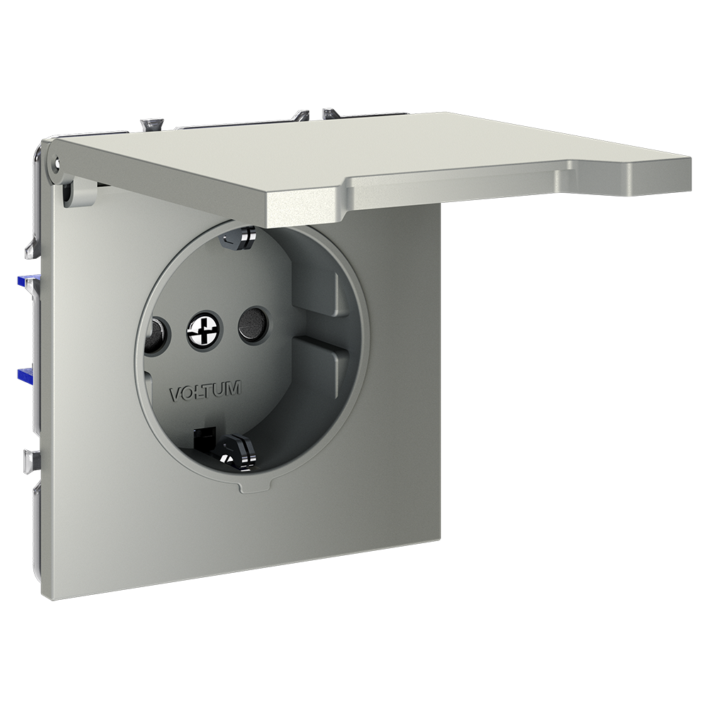 Розетка с защитными шторками и крышкой Voltum S70 VLS040304 в Санкт-Петербурге