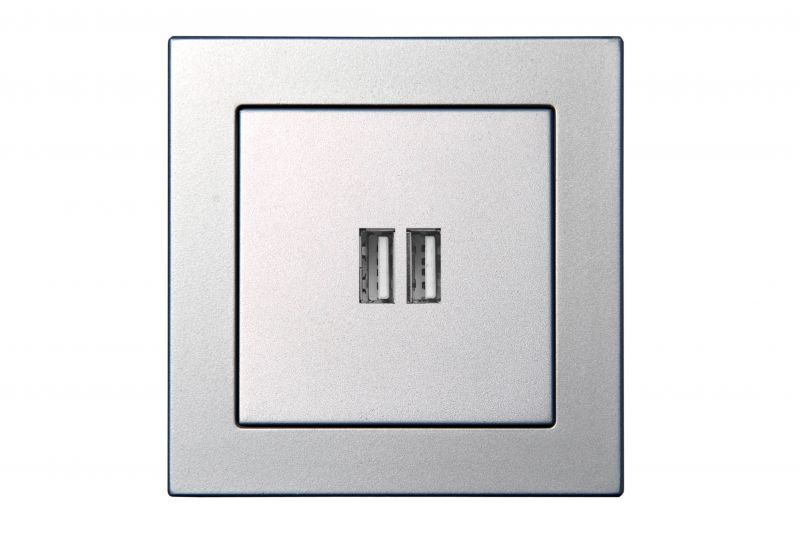 Розетка USB двойная для зарядки умная 5V(3,4А) Liregus Epsilon 28-1857 в Санкт-Петербурге