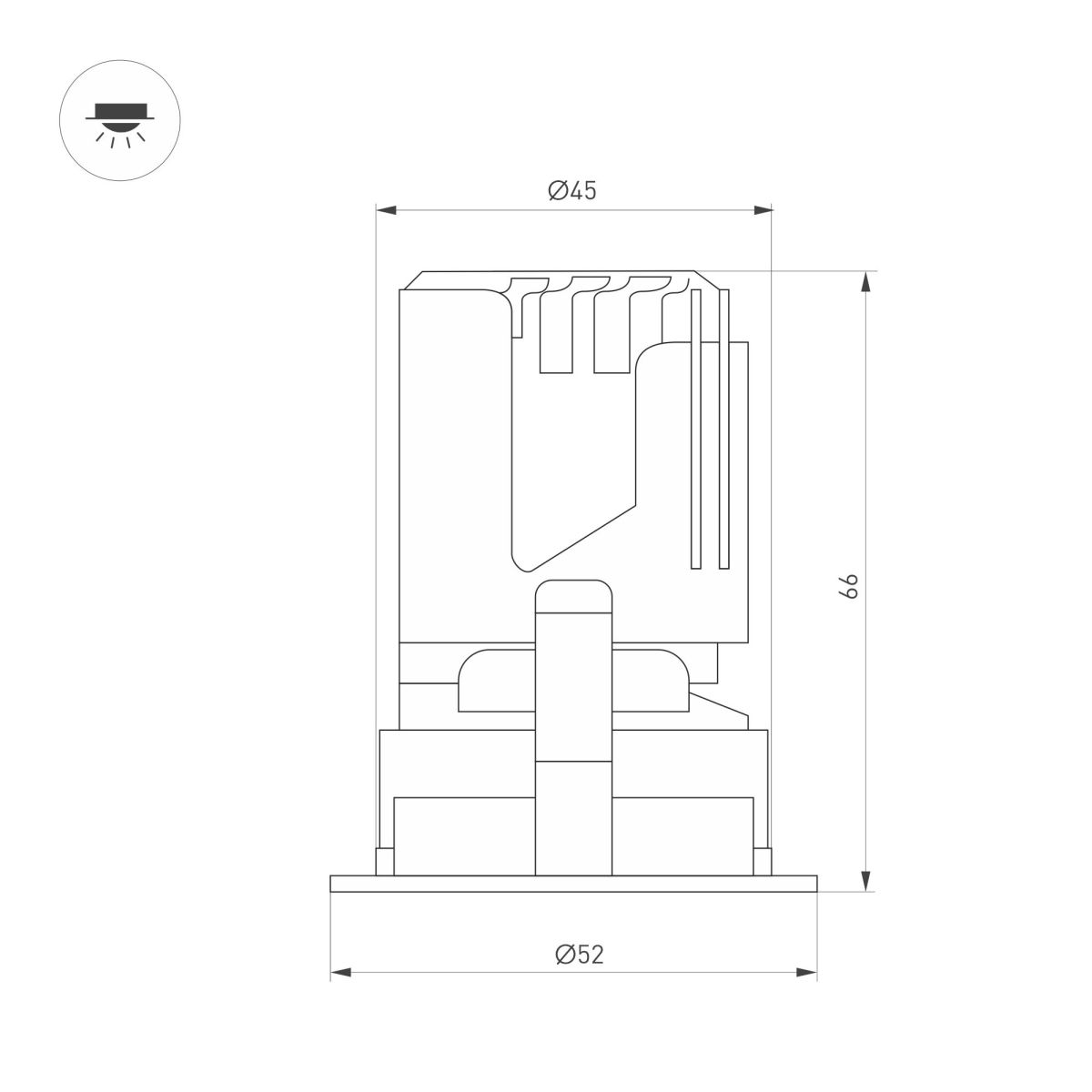 Встраиваемый светильник даунлайт Arlight MS-ARADO-BUILT-R45-5W Warm3000 (WH-WH, 36 deg, 230V) (IP20 Металл) 059102 в Санкт-Петербурге