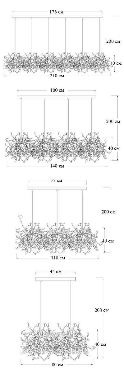 Подвесная люстра ImperiumLoft Tezani argent suspension linear 177957-22 в Санкт-Петербурге