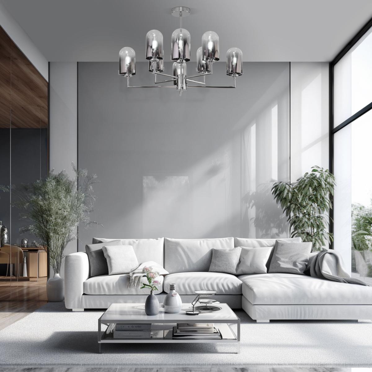 Люстра на штанге Eurosvet Pluto 60156/8 хром a065044 в Санкт-Петербурге