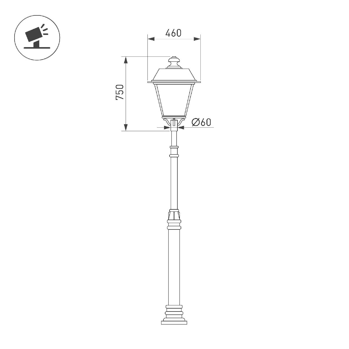 Уличный консольный светильник Arlight OXOR-GRADUA-LUZ-O-460x750-35W Day4000 (BK, 120 deg, 230V) 052442 в Санкт-Петербурге