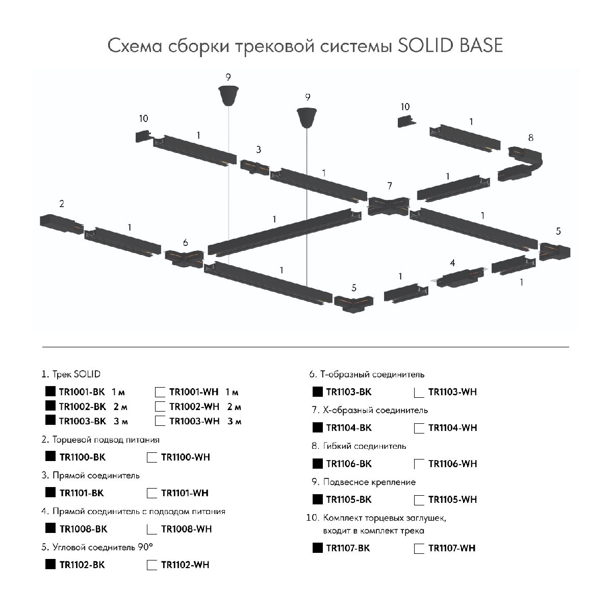 Шинопровод Denkirs Dk track white TR1002-WH/1 УЦ в Санкт-Петербурге