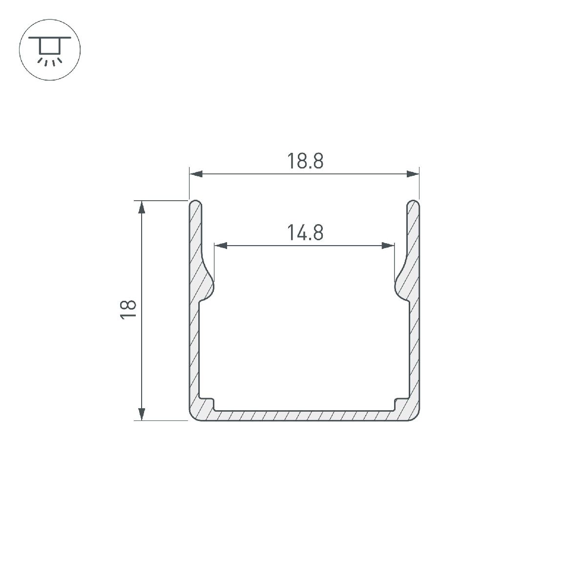 Алюминиевый профиль Arlight WPH-FLEX-1616-1000 ANOD 053418 в Санкт-Петербурге