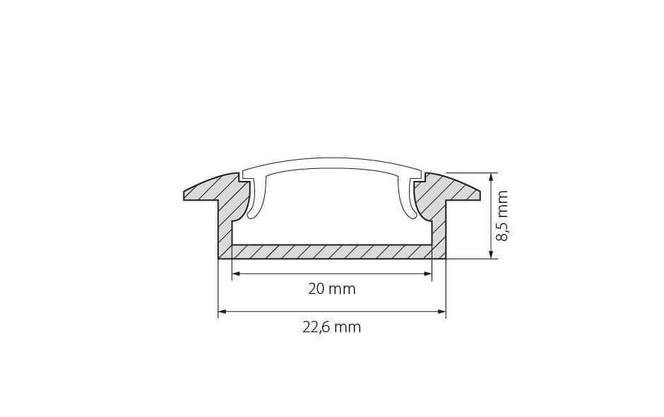 Профиль с экраном Arlight ALU-WIDE-F-H8-2000 ANOD+FROST 014860 в Санкт-Петербурге