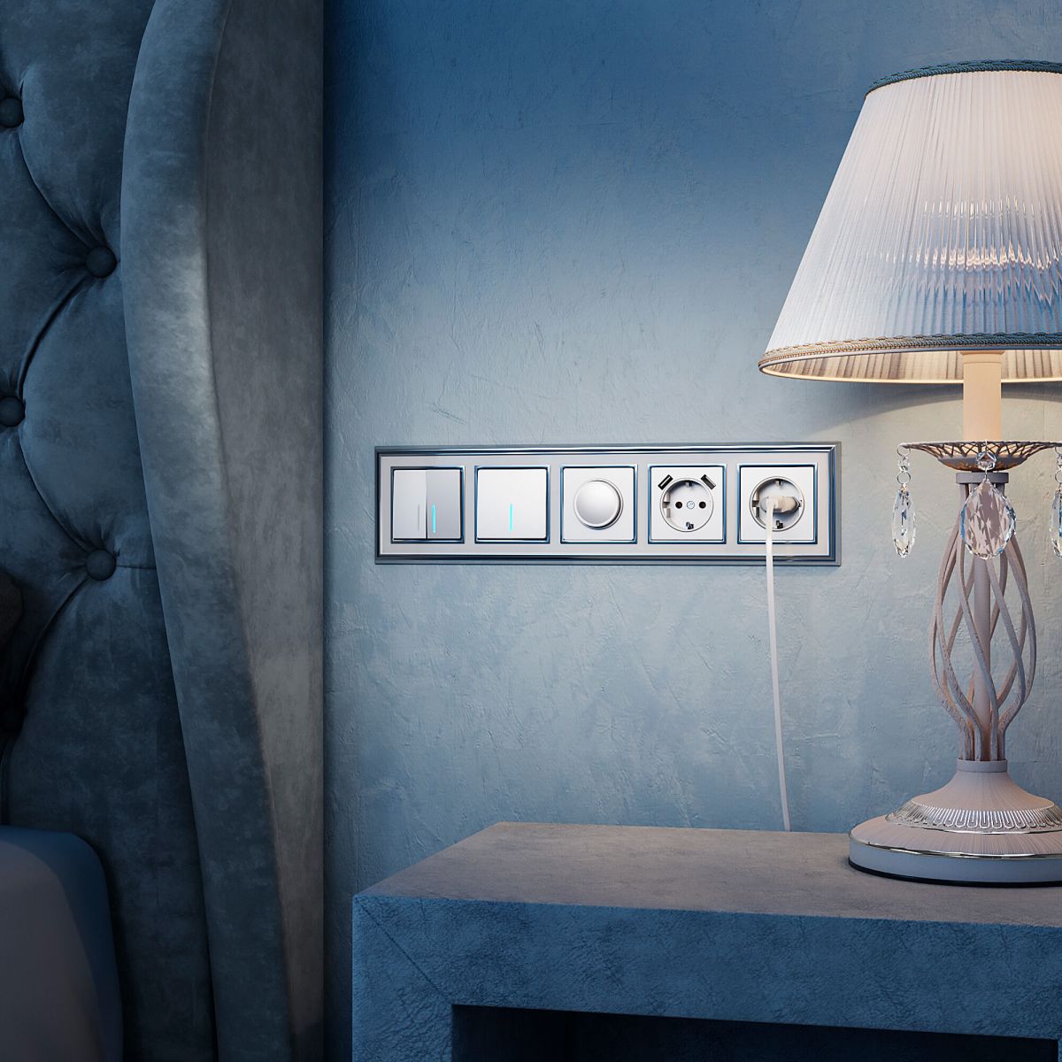 Выключатель двухклавишный проходной с подсветкой Werkel W1122106 4690389164842 a050884 в Санкт-Петербурге