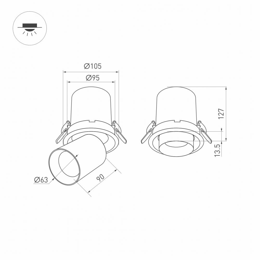 Встраиваемый светодиодный спот Arlight LTD-Pull-R100-10W Warm3000 031365 в Санкт-Петербурге