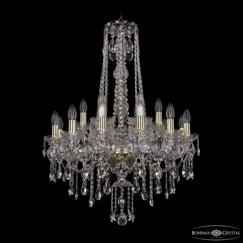 Подвесная люстра Bohemia Ivele Crystal 1415/12+6/220/h-86 G в Санкт-Петербурге