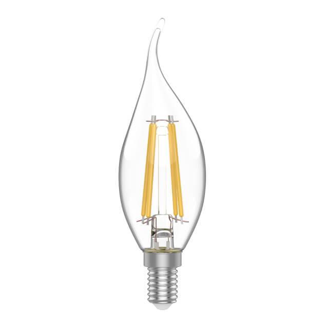Лампа светодиодная филаментная Gauss E14 4,5W 2700K свеча на ветру прозрачная 1041115 в Санкт-Петербурге