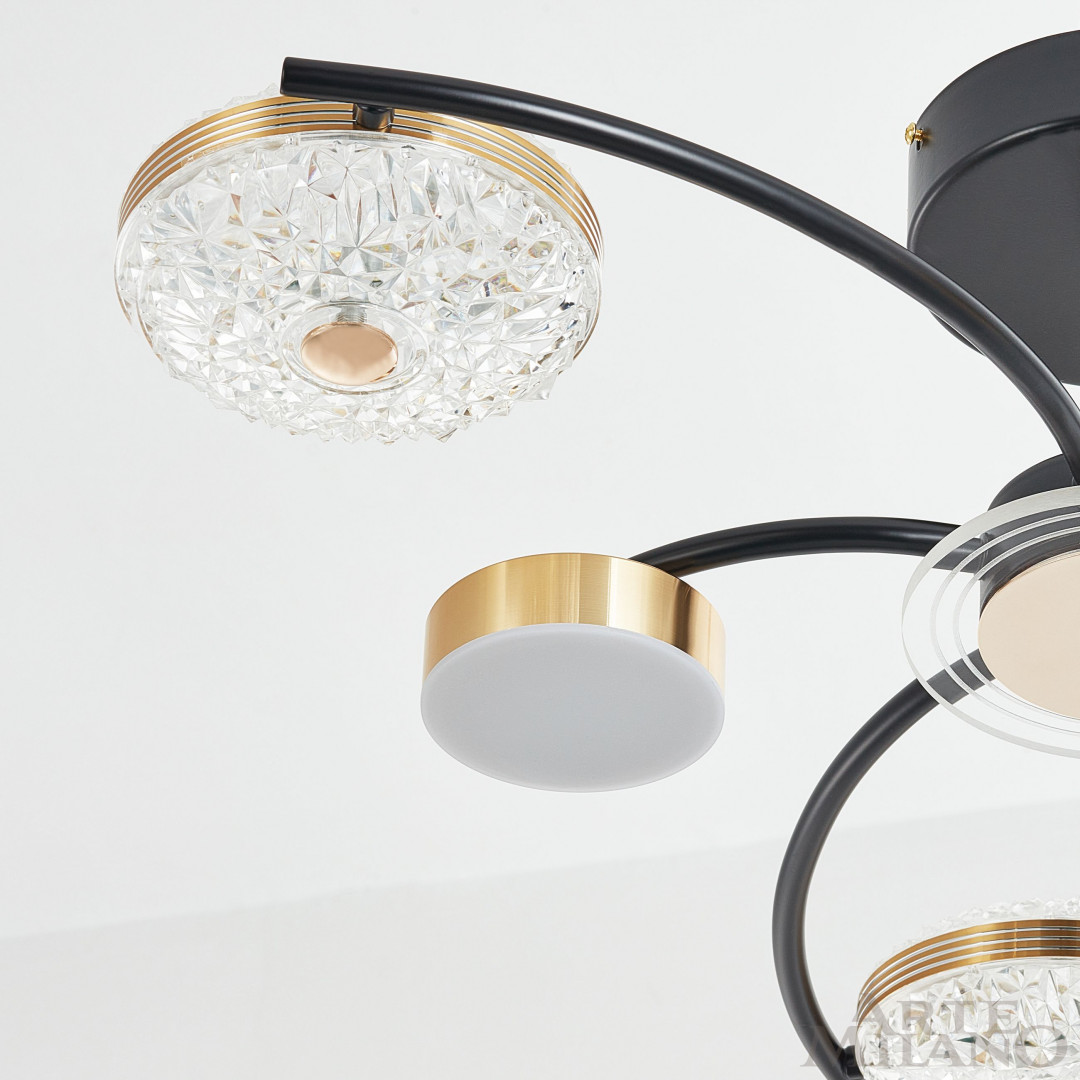 Потолочная люстра Arte Milano Ferrara 279169/3+3 BK/GD в #REGION_NAME_DECLINE_PP#