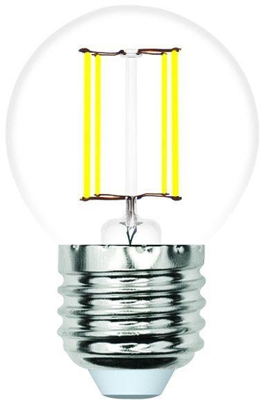 Лампа светодиодная филаментная Volpe E27 6W 3000K шар прозрачный LED-G45-6W/3000K/E27/CL/SLF UL-00008308 в Санкт-Петербурге