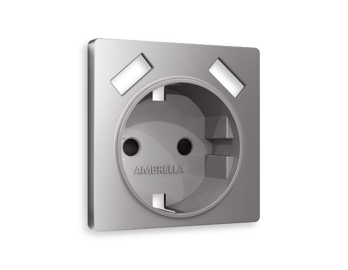 Лицевая панель для розетки с/з со шторками 2USB A+A Ambrella Volt Alfa AP5090 в Санкт-Петербурге