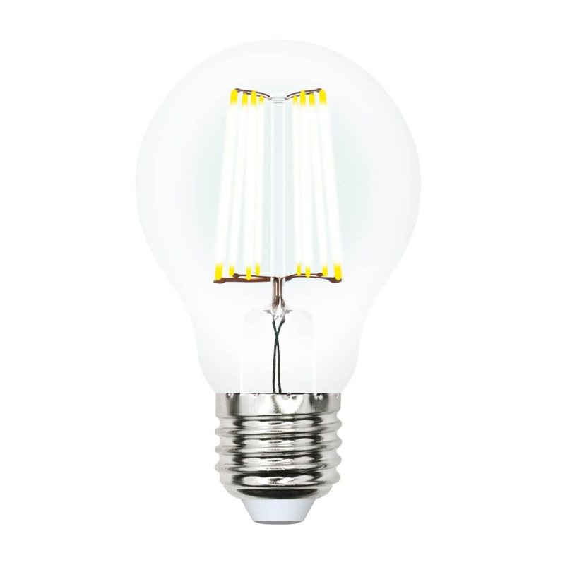 Лампа светодиодная филаментная (UL-00002626) Uniel E27 10W 4000K прозрачная LED-A60-10W/NW/E27/CL PLS02WH в #REGION_NAME_DECLINE_PP#