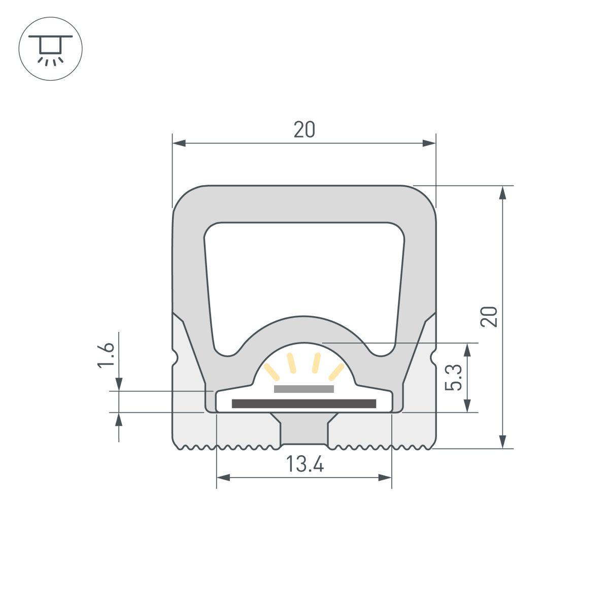 Силиконовый профиль Arlight WPH-FLEX-2020-TOP-S13-10m WHITE (Силикон) 062835 в Санкт-Петербурге