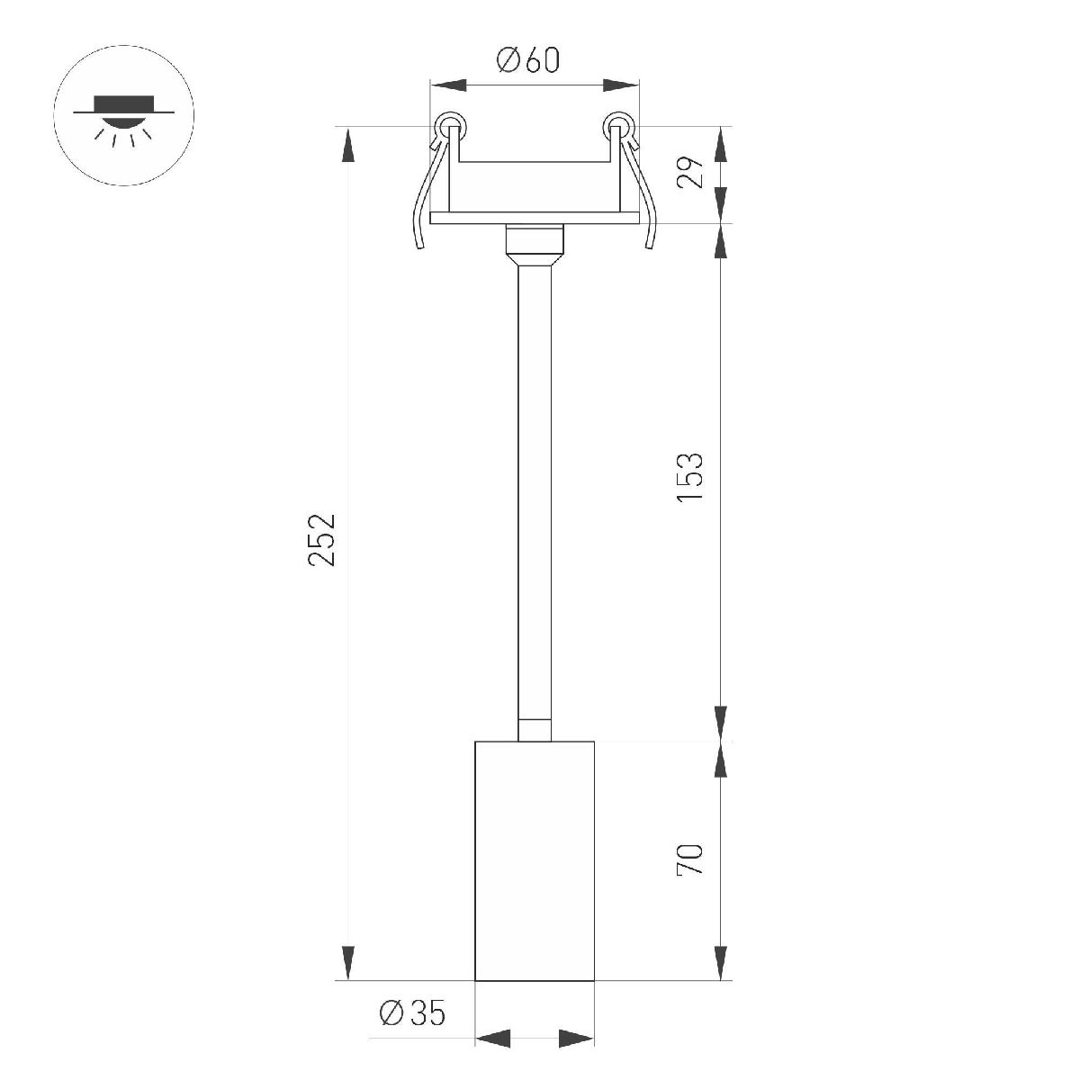 Встраиваемый спот Arlight LGD-PERISCOPE-R35-6W Warm3000 (WH, 24 deg, 230V) 045200 в Санкт-Петербурге