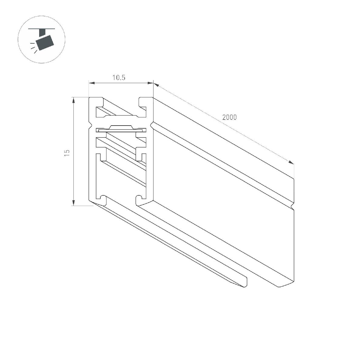 Шинопровод Arlight MAG-MICROCOSM-TRACK-1115-2000 (BK) 043050 в Санкт-Петербурге