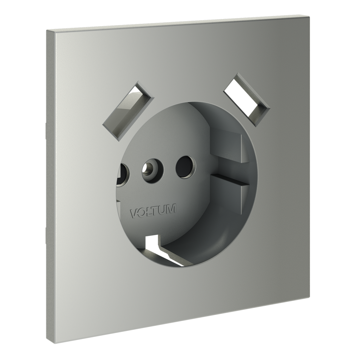 Накладка для розетки с заземлением и защитными шторками, с USB A+A Voltum S70 (сталь) VLS000905 в Санкт-Петербурге