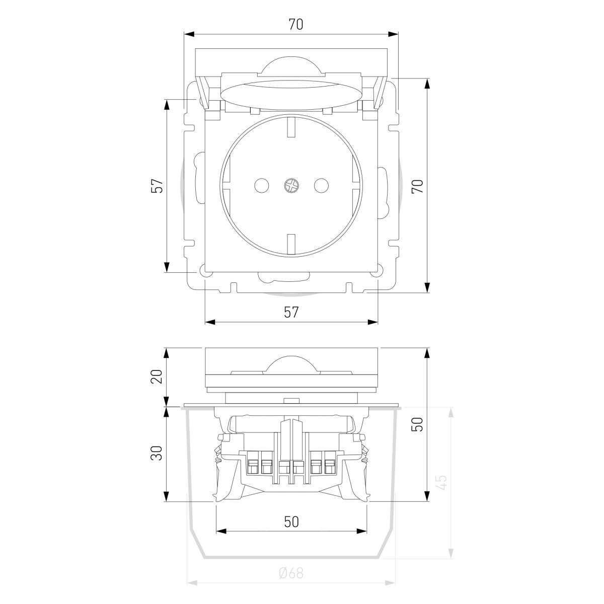 Розетка с защитной крышкой и шторками Werkel W1171210 4690389213137 a069604 в Санкт-Петербурге
