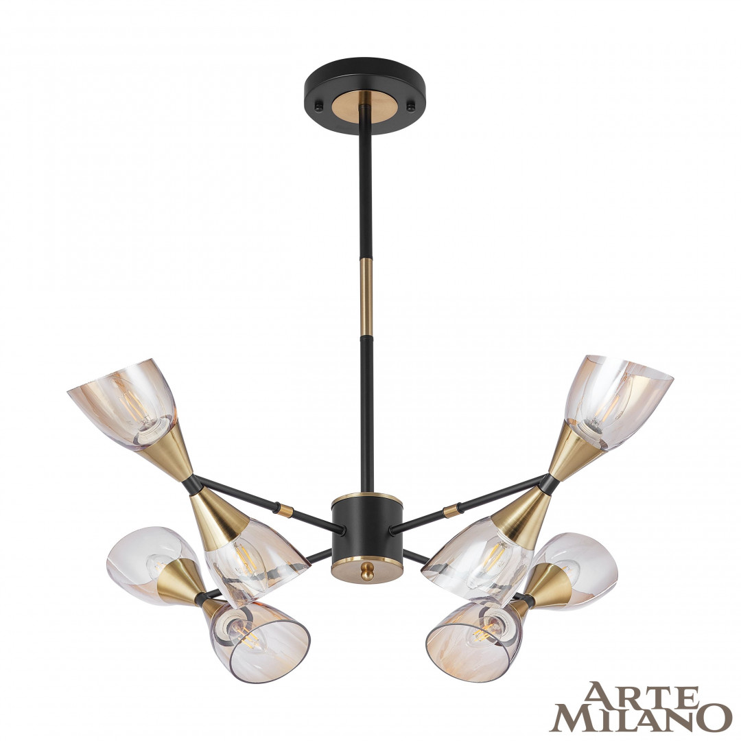 Люстра на штанге Arte Milano Neapolis 276708/8 BK/GD в #REGION_NAME_DECLINE_PP#