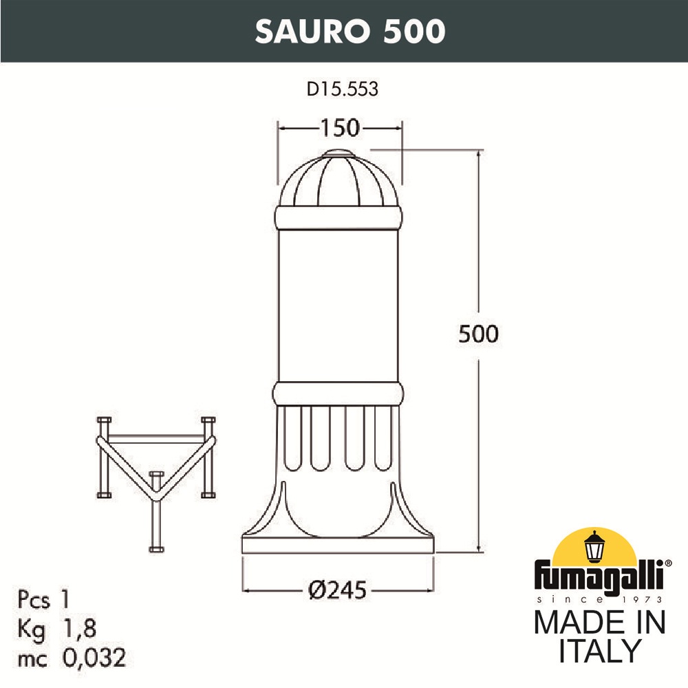 Ландшафтный светильник Fumagalli Sauro D15.553.000.LYF1R в Санкт-Петербурге