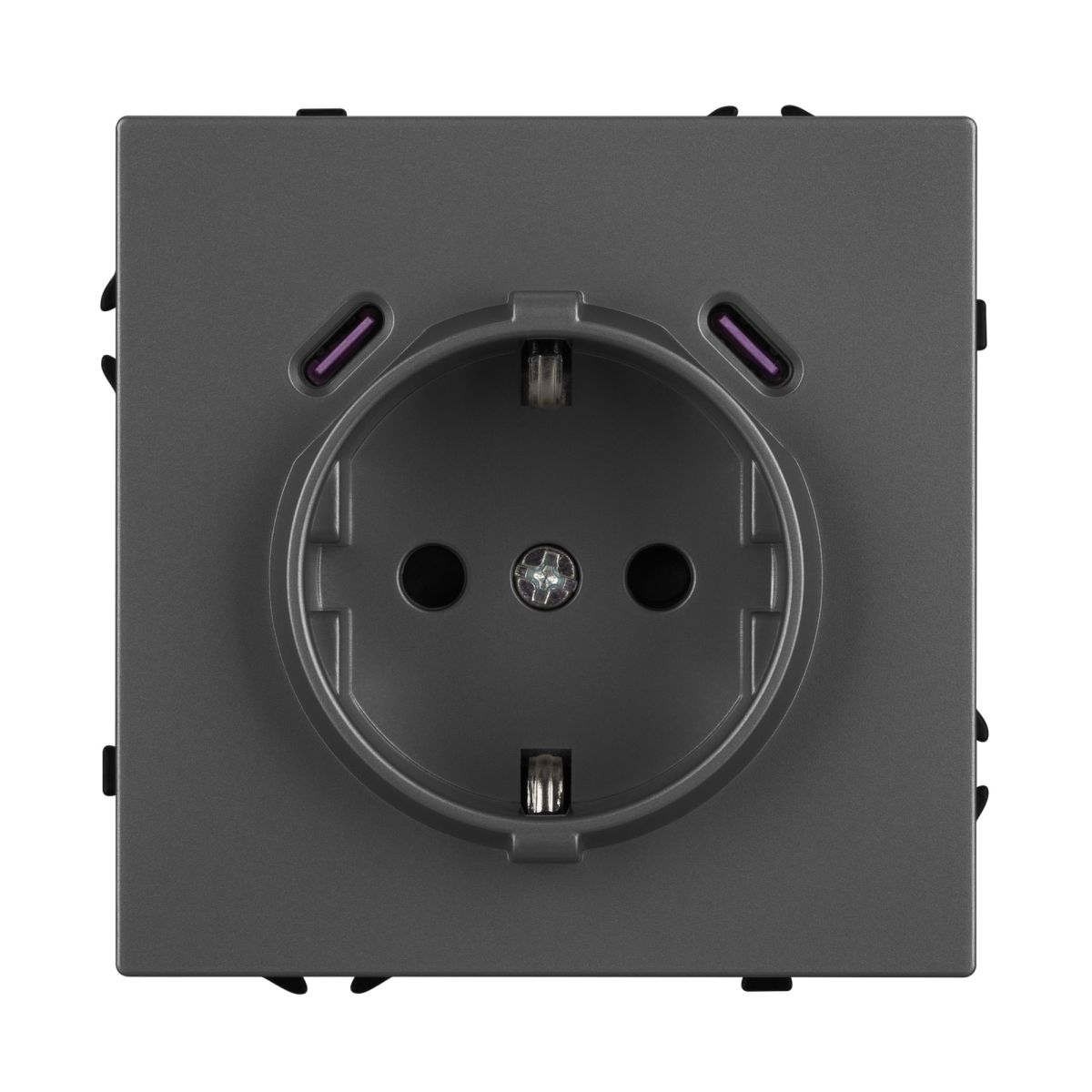 Розетка зк со шторками с USB тип C+С софт-тач серый базальт Arlight SCT-MUCC-SFPL-GR (250V, 16A) 061816(1) в Санкт-Петербурге