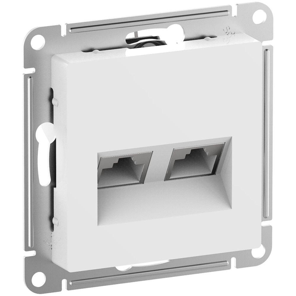 Розетка компьютерная двойная (2хRJ45) кат.6А Systeme Electric AtlasDesign Белый ATN000188 в Санкт-Петербурге