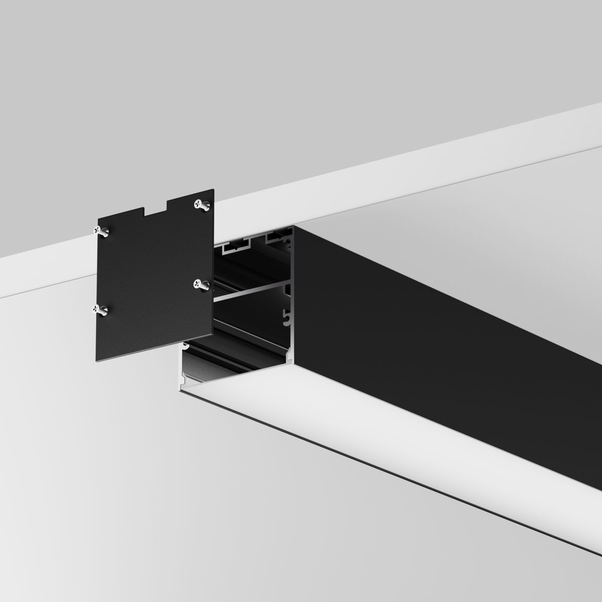 Алюминиевый профиль накладной-подвесной 50x50 Maytoni Led Strip ALM-5050T-B-3M 633009 в Санкт-Петербурге