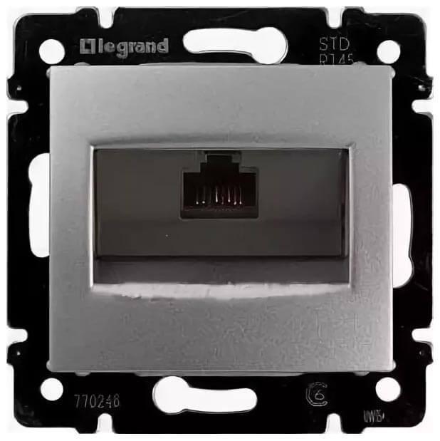 Розетка компьютерная RJ45 Legrand Valena 6 кат UTP с захватами алюминий 770246 в Санкт-Петербурге