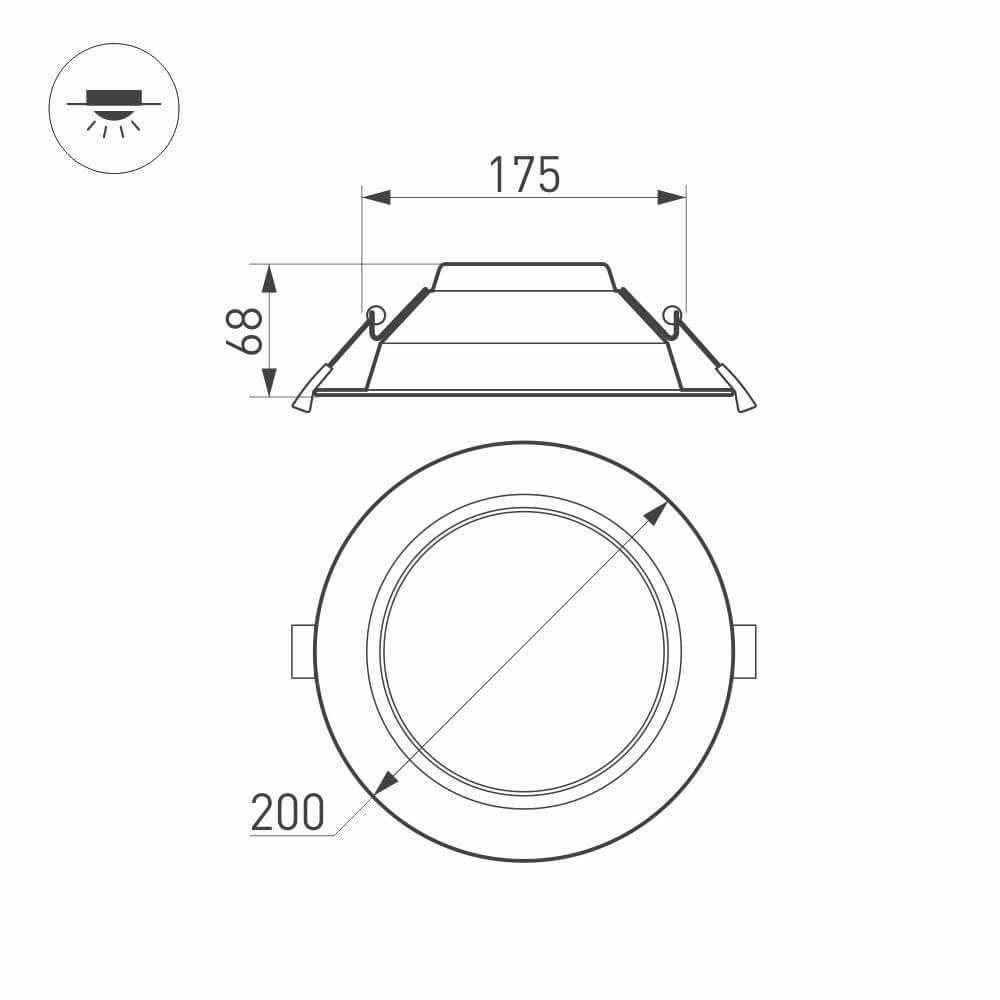 Встраиваемый светильник Arlight IM-Cyclone-R200-20W Warm3000 023216(2) в Санкт-Петербурге