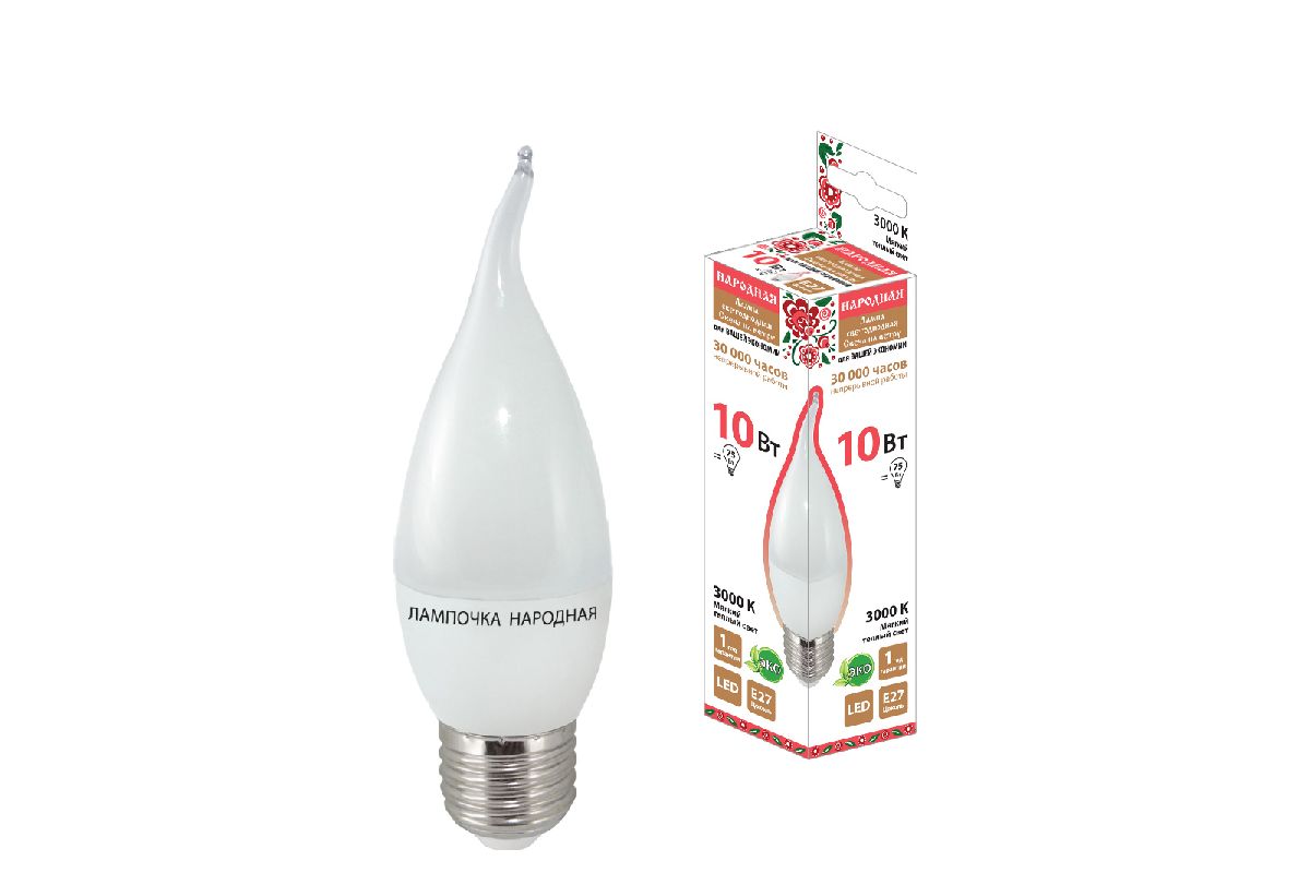 Лампа светодиодная TDM Electric Народная E27 10W 3000K матовая SQ0340-1599 в Санкт-Петербурге