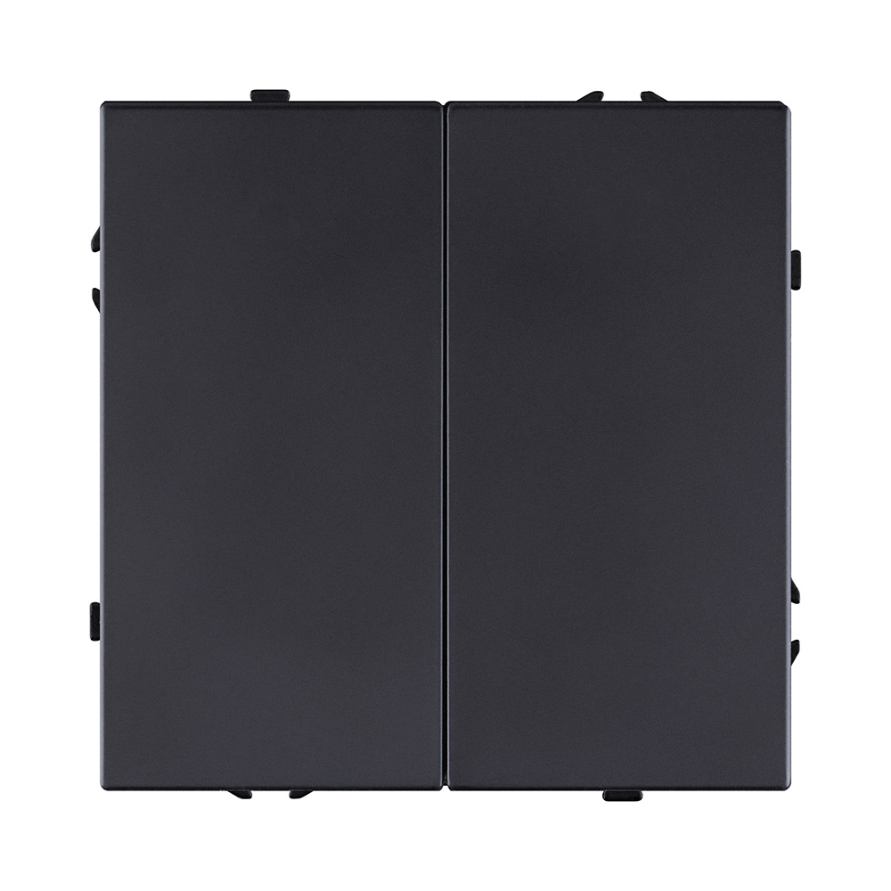 Выключатель 2-клавишный проходной 10А/250В, черный матовый Kollinger Eclipse EC-005BK в #REGION_NAME_DECLINE_PP#