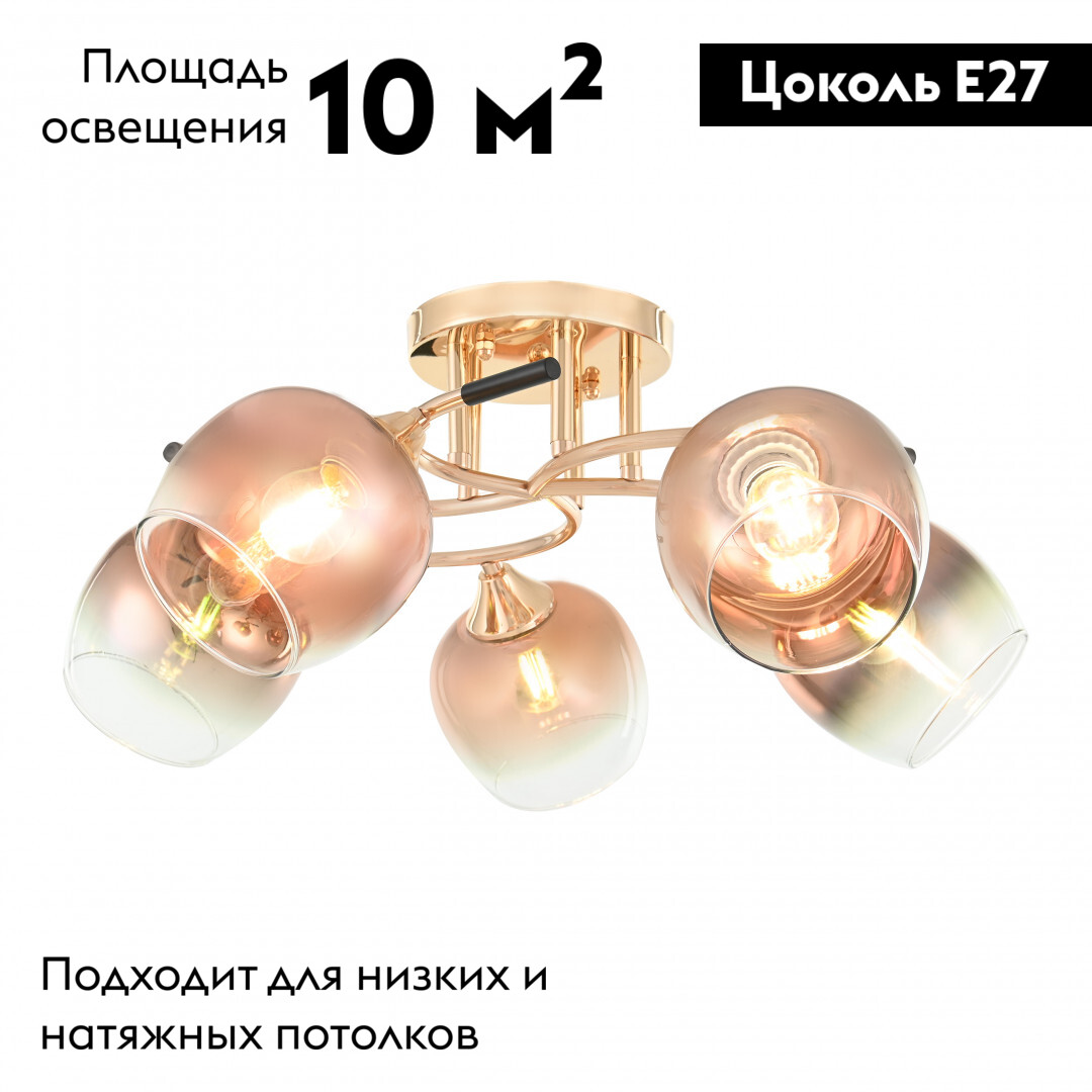 Потолочная люстра Arte Milano Amalfi 324985/5 FG+BK в Санкт-Петербурге