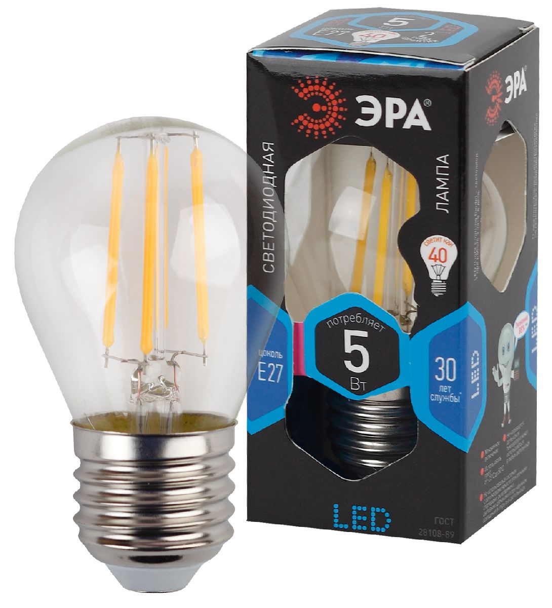 Лампа светодиодная Эра E27 5W 4000K F-LED P45-5W-840-E27 Б0039191 в Санкт-Петербурге