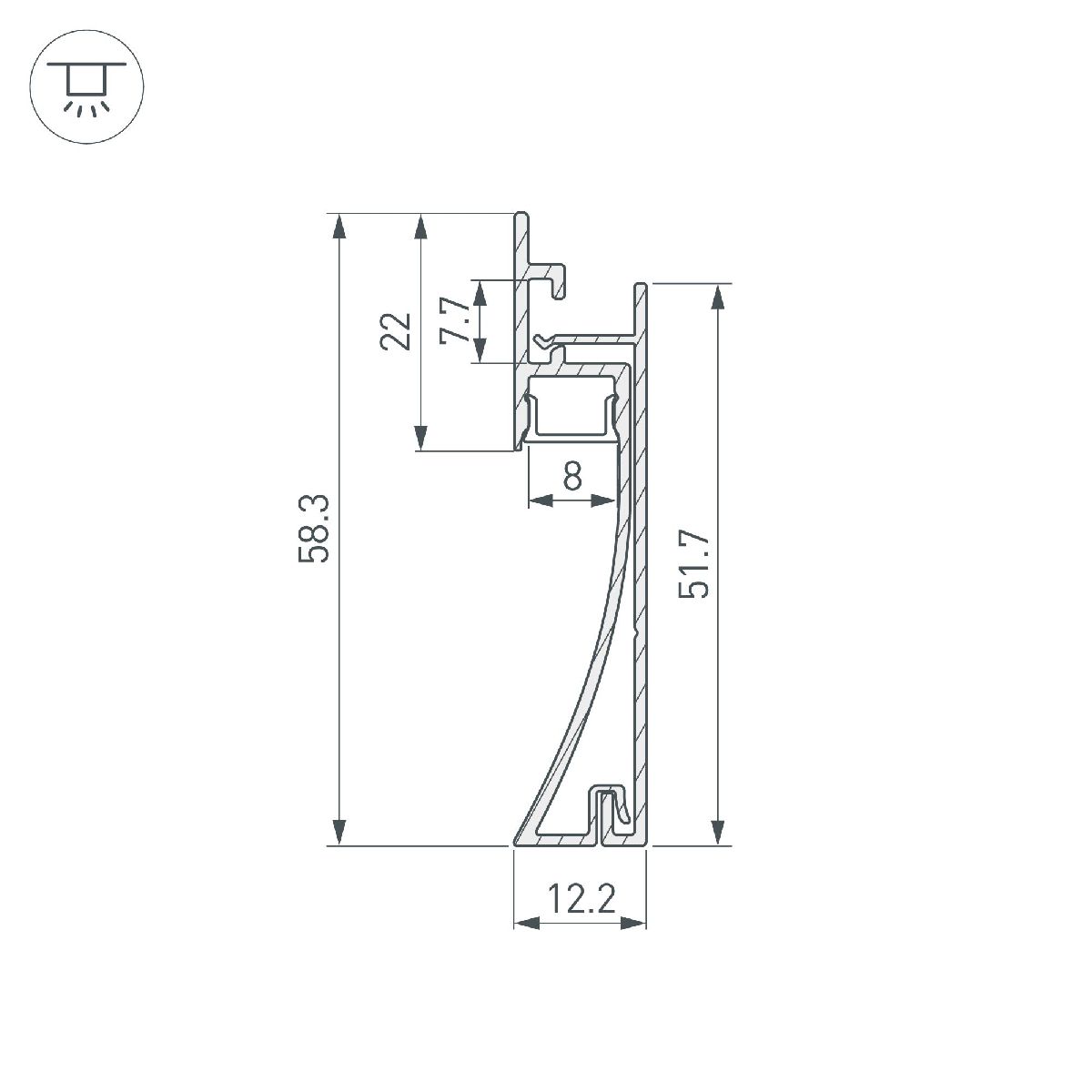 Профиль Arlight PLINTUS-H58-F-2000 BLACK 045286 в Санкт-Петербурге