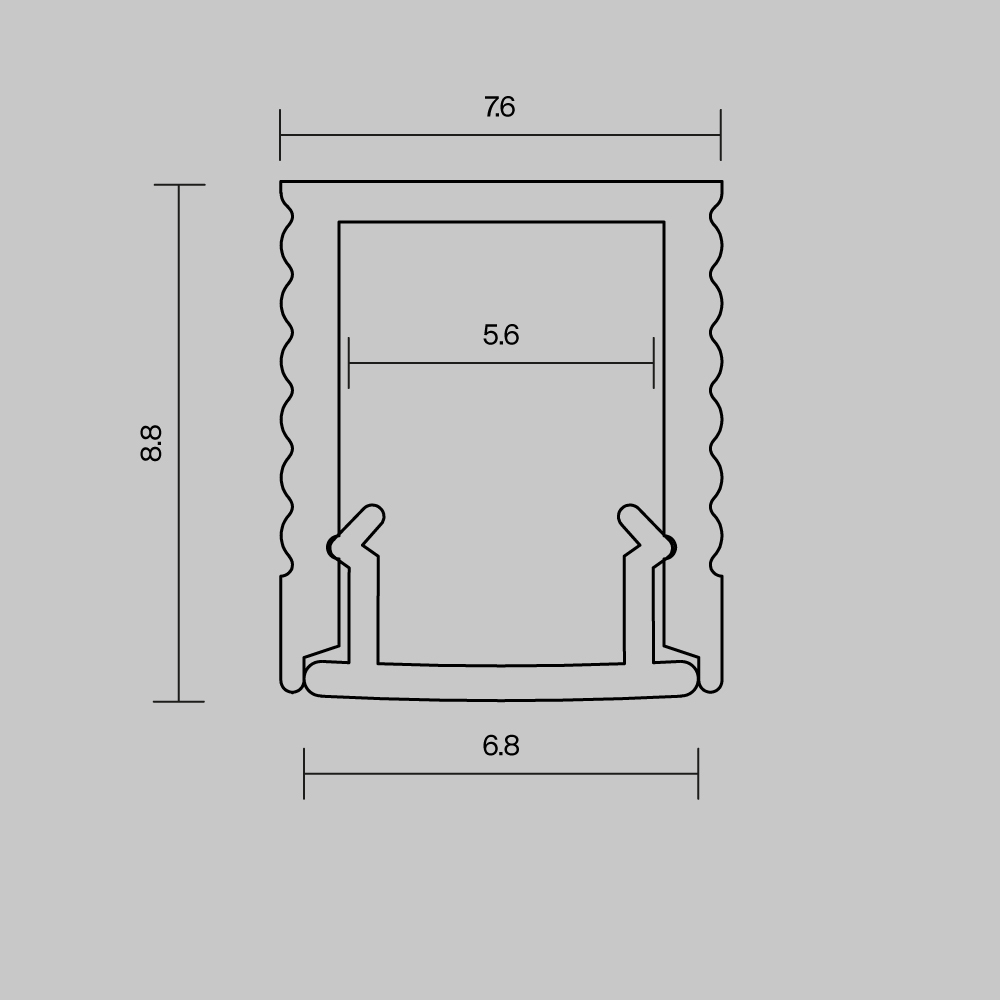 Профиль накладной Maytoni Led Strip ALM-0809-S-2M 631010 в Санкт-Петербурге