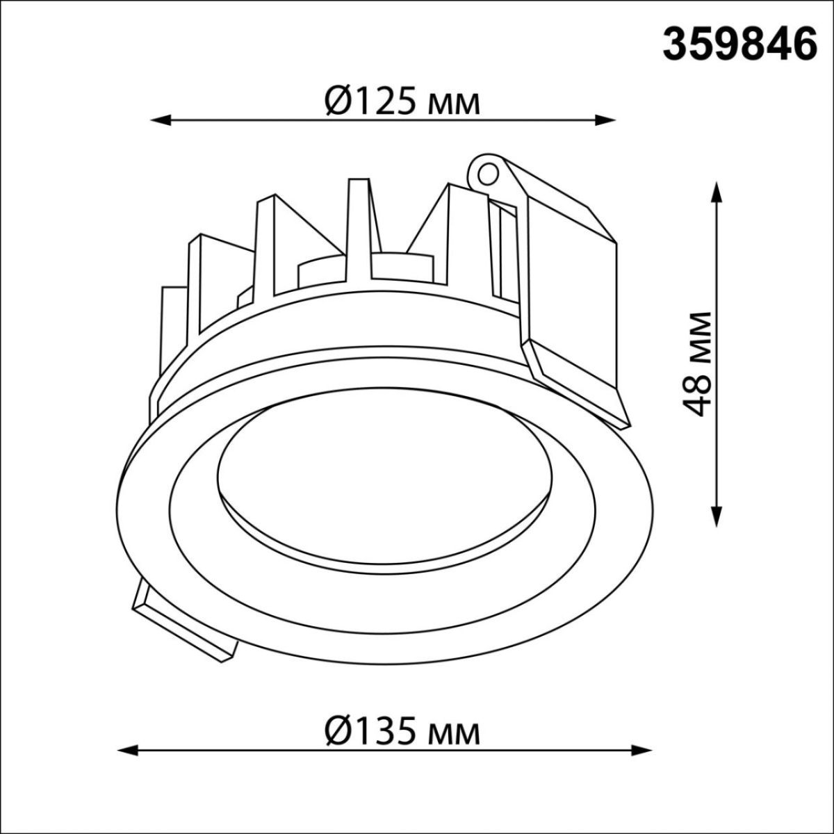 Встраиваемый светильник с переключателем цветовой температуры и угла рассеивания Novotech Wir Fluo 359846 в #REGION_NAME_DECLINE_PP#