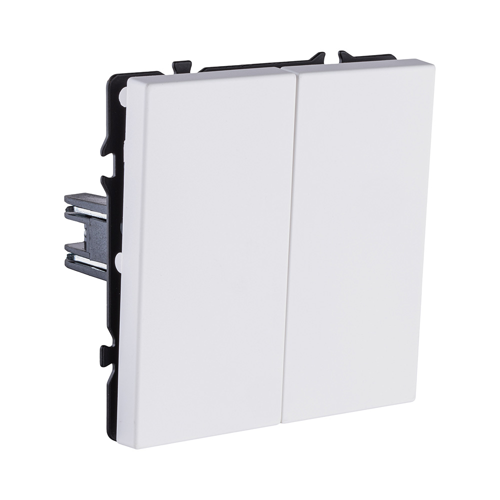 Выключатель 2-клавишный 10А/250В, белый матовый Kollinger Eclipse EC-004WH в #REGION_NAME_DECLINE_PP#