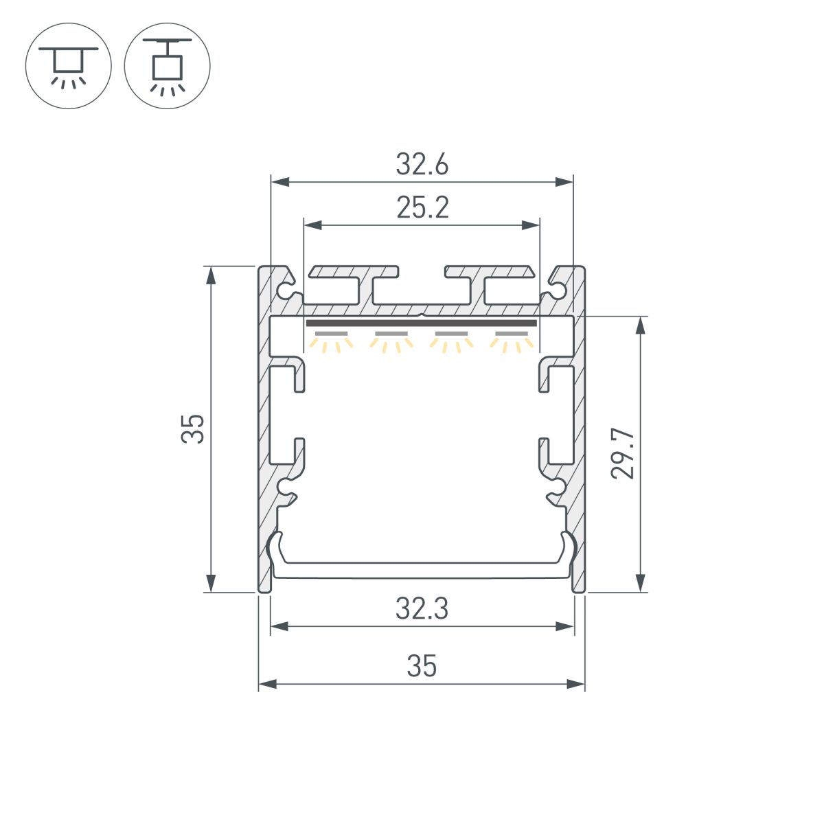 Профиль Arlight SL-LINE-3535-2000 BLACK с рефлектором (Алюминий) 064461 в Санкт-Петербурге