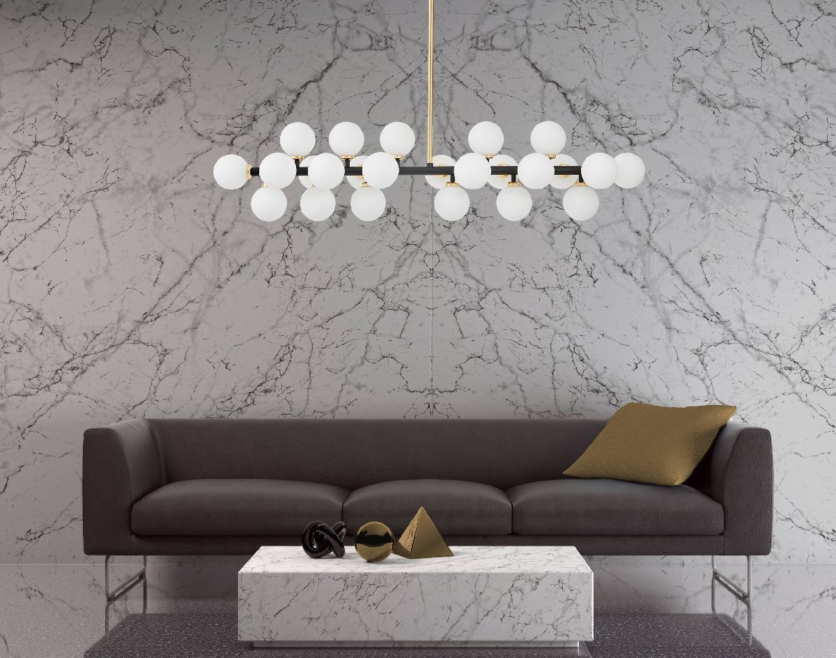 Люстра на штанге Lumina Deco Marsiada LDP 6033-24 BK+GD в Санкт-Петербурге
